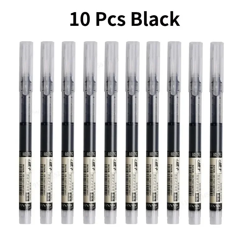 10Stck Prüfung Unterschrift Kugelschreiber 0,5mm Schwarz Blau Tinte Hohe Kapazität Gel Stifte Für Schreiben Schule Büro Schreibwaren: Weiß