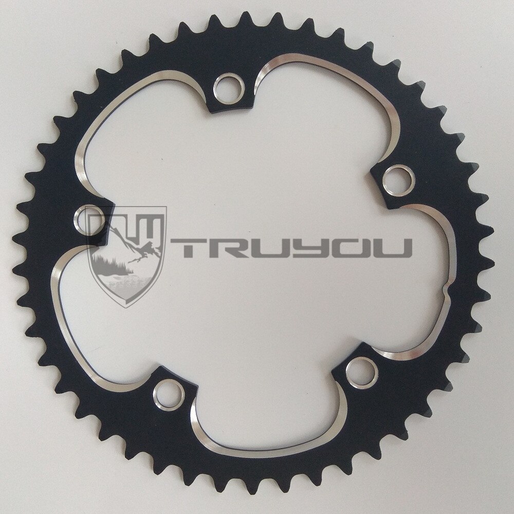 TRUYOU route vélo plateau 130 BCD roue à chaîne 38T 39T 40T 42T 44T 46T 48T 50T 52T 53T 56T vélo pliant CNC 3/32": 46T
