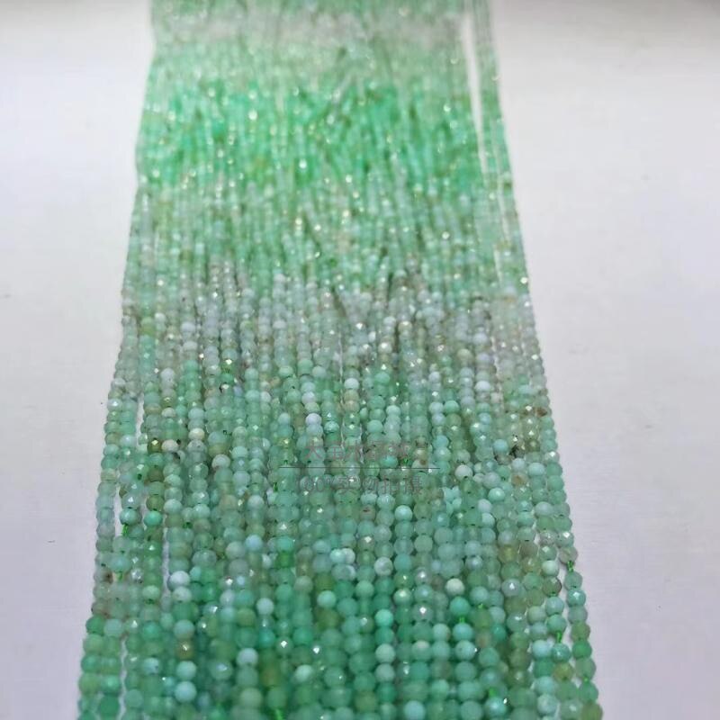 Losse Kralen Ronde Facet Gradiënt Kleur Groen Australië Jade 2/3Mm Voor Diy Sieraden Ketting 36Cm