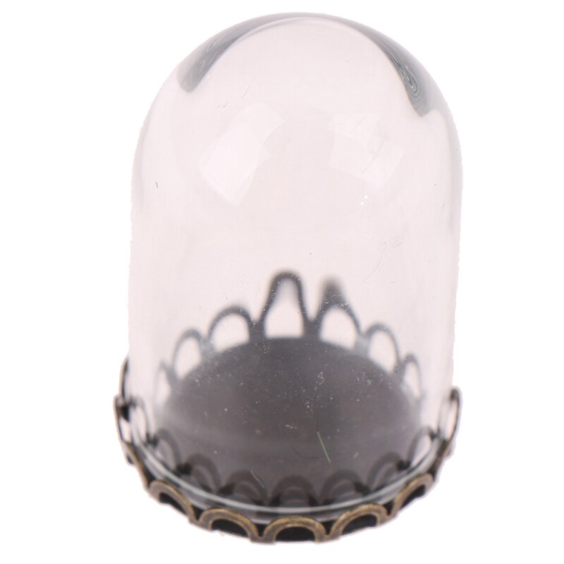 Glas Dome Display Hout Kurk Bell Jar Cover Display Met Houten Base Hoogte 3Cm Tafel Decoation Craft
