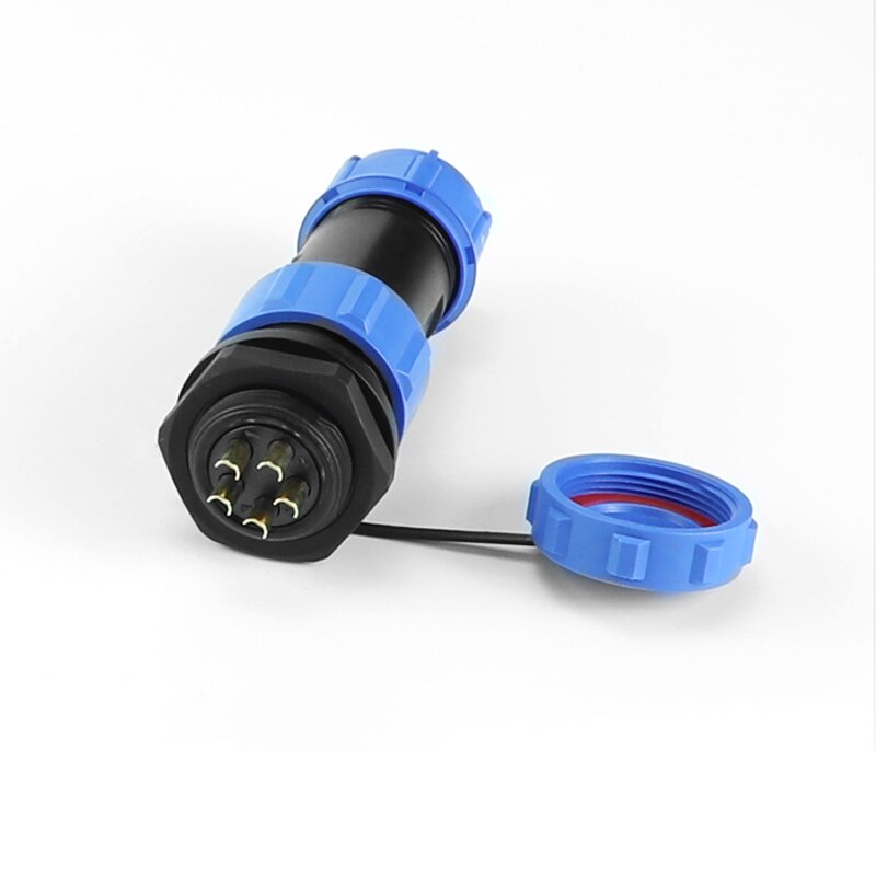 SP13 IP68 waterproof connector male plug & female socket 2/3/4/5/6/7/9 pin panel Mount wire cable connector aviation plug: 5 pin