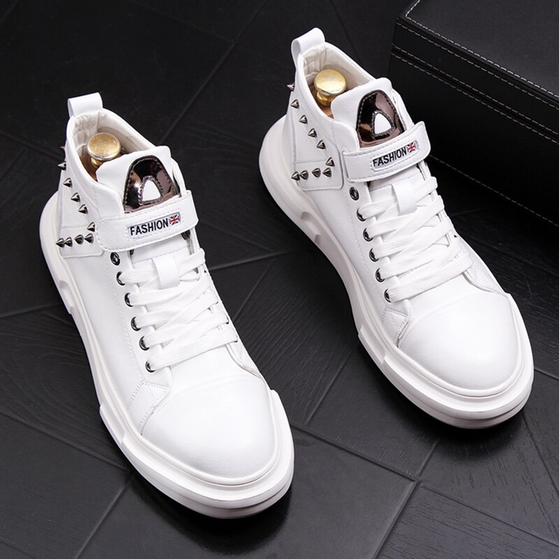 Stephoes Neue Männer hoch oben lässig Schuhe Frühling Herbst Metall Nieten Freizeit Stiefeletten Hüfte hüpfen Turnschuhe Zapatos hombre