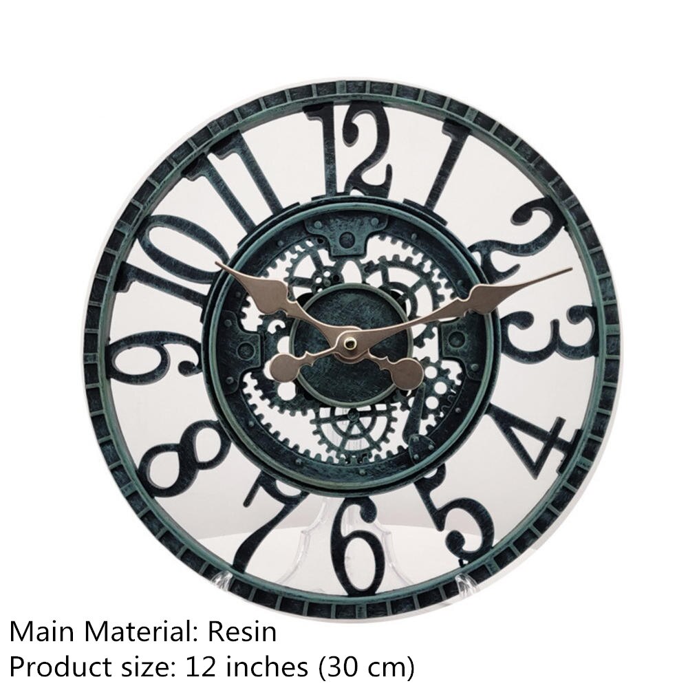 Outdoor Hars Waterdicht Wandklok 12 Inch Stille Geen Klok Decoratieve Klok Voor Terras, Tuin, zwembad Of Woonkamer: 1