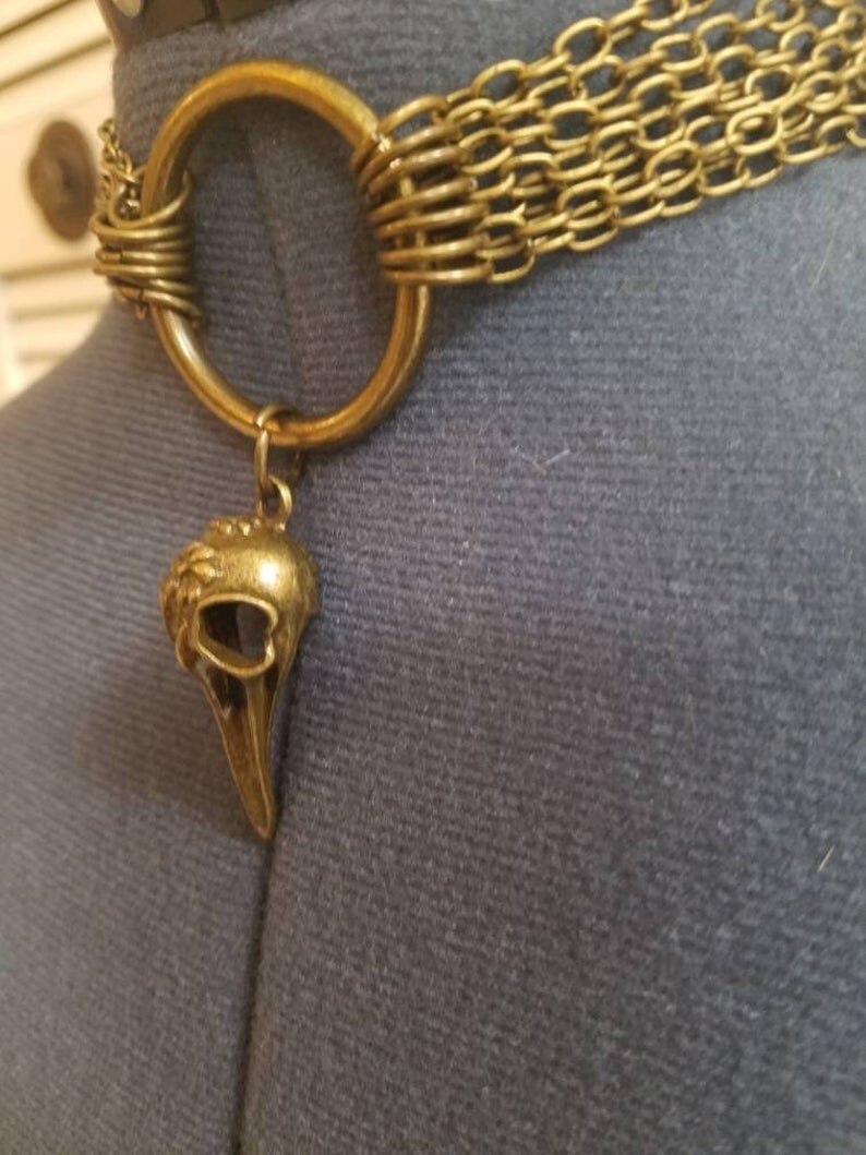 Steampunk Corvo Pendente Della Collana/Del Cranio di Uccello, Collana del Chocker/unisex Mens Collana di Boho Gioielli/Gioielli steampunk