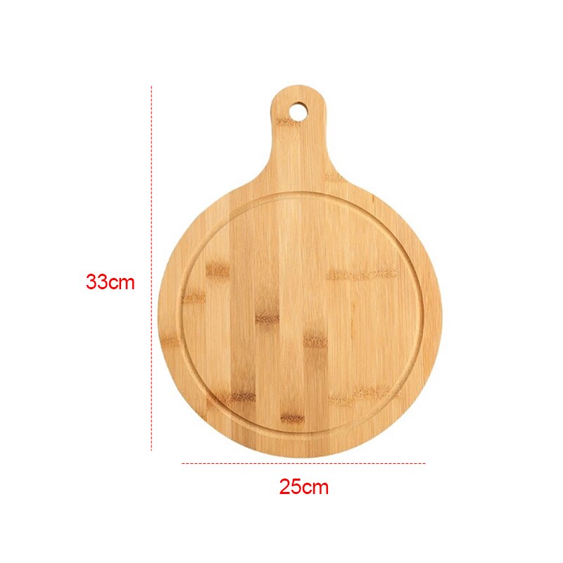 Wooden Cutting Board Kitchen Cutting Board With Handle Solid Wood Food Board Pizza Bread Fruit Can Hang Cutting Board: 33x25cm