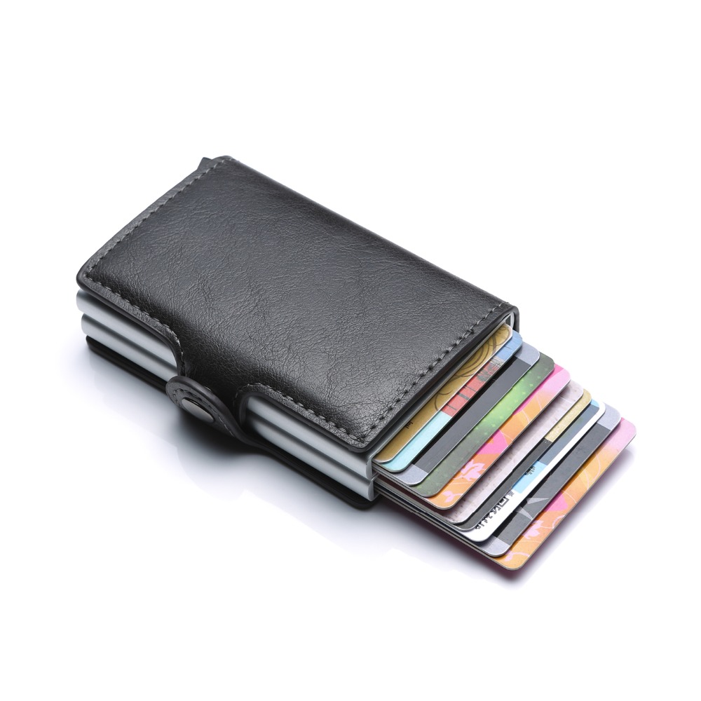 Bisi Goro Zakelijke Creditcard Houder Portemonnee Unisex Metalen Blokkeren Rfid Wallet Id Card Case Aluminium Reizen Portemonnee: gray 6989768