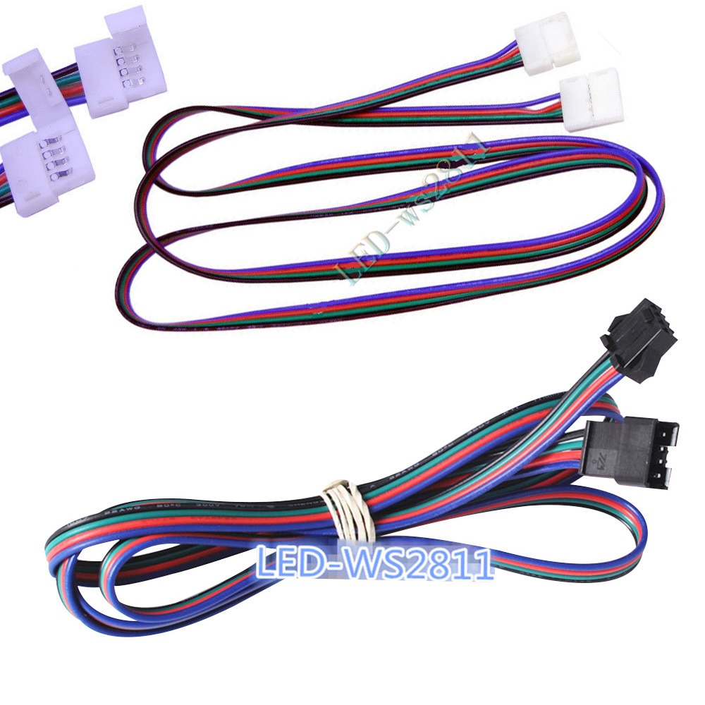 1 Pcs 1 M 4pin Jst Verlengkabel Connector/1 M Led Rgb Kabel Draad Verlengsnoer Connector Voor led 5050 Rgb Strip Module Licht