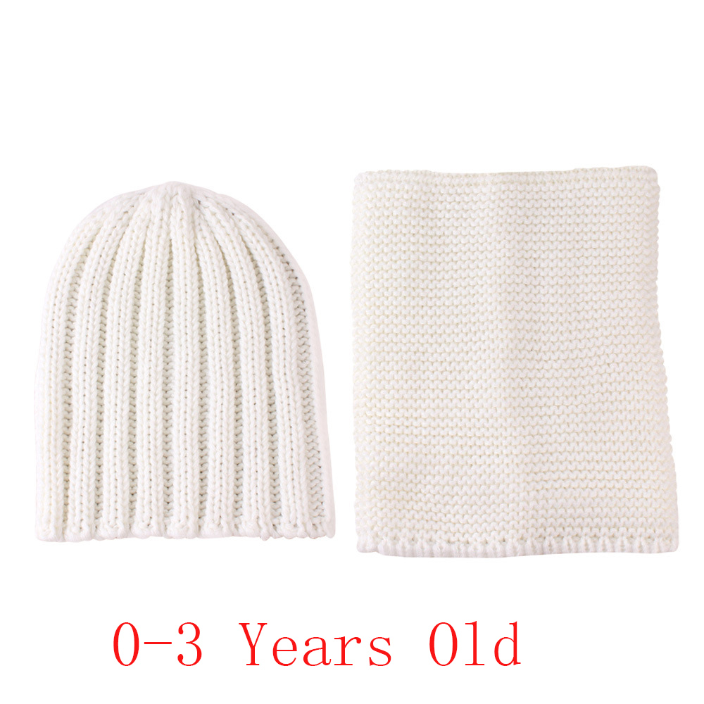 Conjunto de gorro y bufanda para bebé, otoño e invierno, de lana tejida, liso, para niño y niña, gorro y redecilla para niña, gorro para niño de 0-3 años