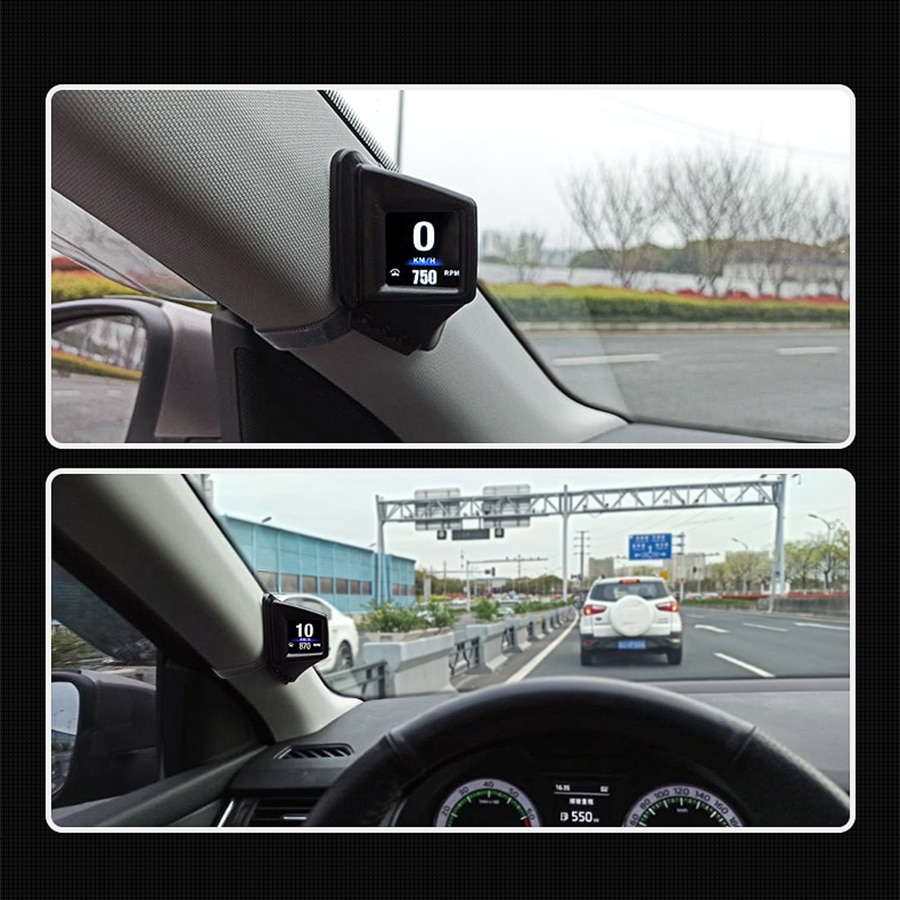 HUD GADGET OBD2+GPS Head Up Display Onboard Computer Apillar trim