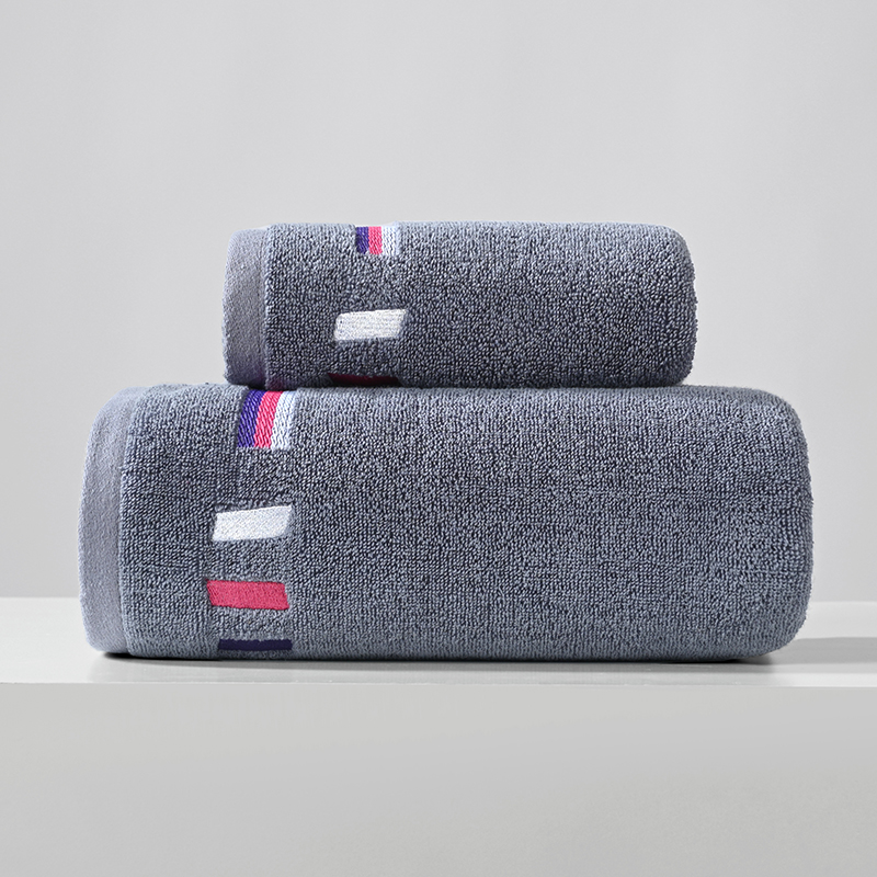 Adult Bath Towel 100% Cotton Bath Towel Sweat Absorbent Towel Sports Towel Strong Absorbent Bath Towel Colourful Bath Towel Set: Other / Dark Grey