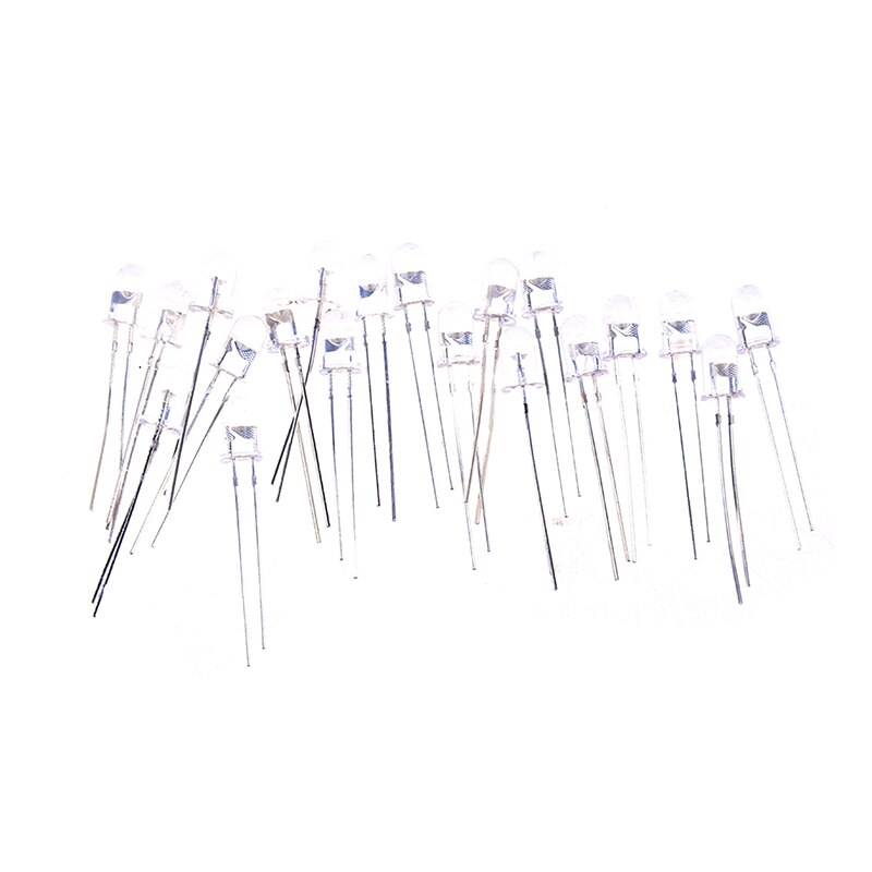 20 st 5mm 940nm ir-detektorsensor infraröd fototransistor svart/vit: Vit