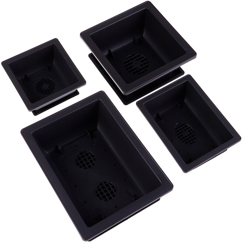 Maceta de plástico de imitación para balcón, macetas cuadradas de plástico para bonsái, cuenco para vivero, jardinera rectangular de imitación