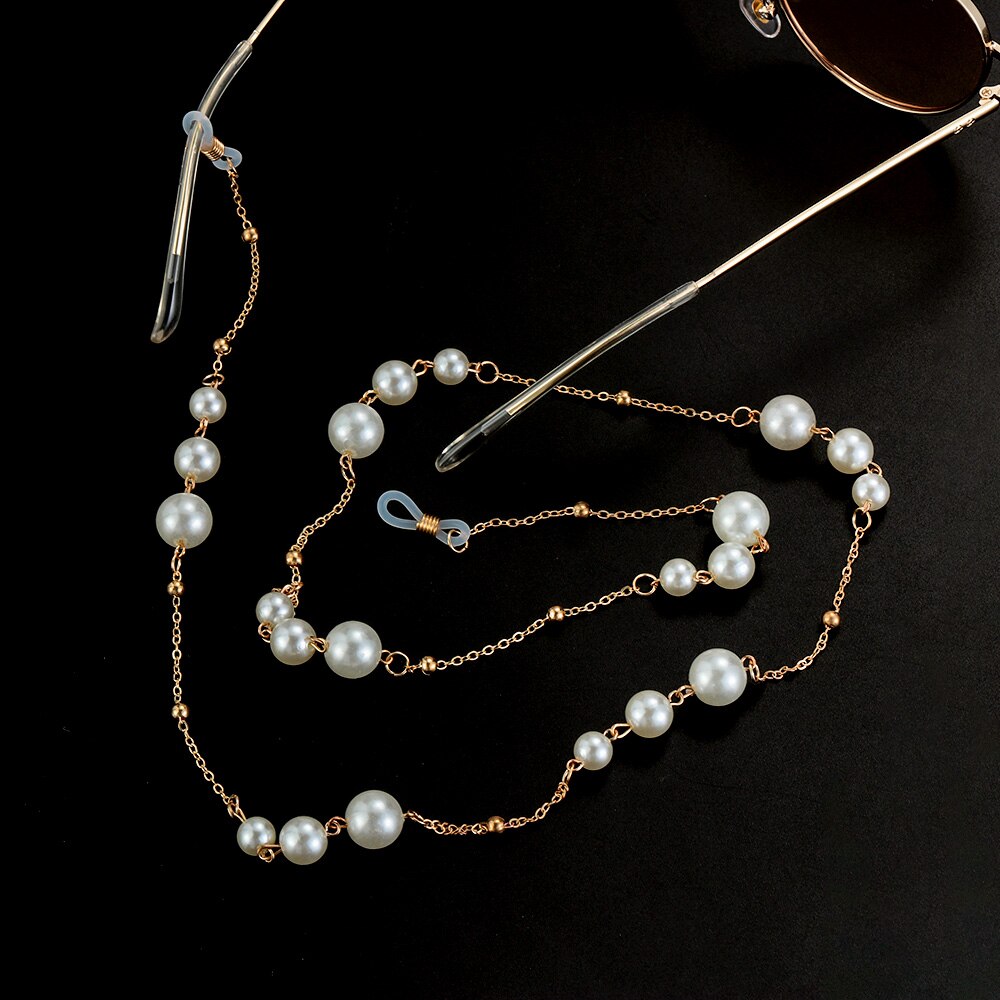 Womens Beaded Glasses Chain Eyeglass Chains Sunglasses Reading Leaf Eyewears Cord Holder Gold Black Neck Strap Rope 70/80/90cm