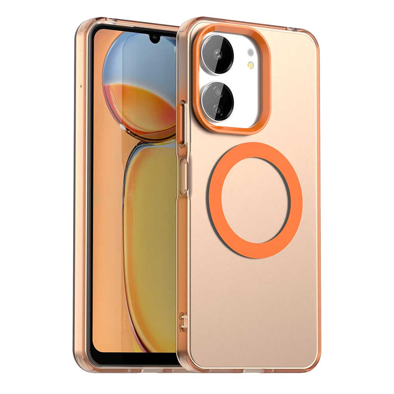 Carcasă transparentă pentru xiaomi redmi 13c, carcasă redmi 13c cu adsorbție magnetică, încărcare wireless, husă spate pentru redmi 13c, carcasă de 6.74 inch: Maro / Pentru oneplus 8 5g ( t-mobile)