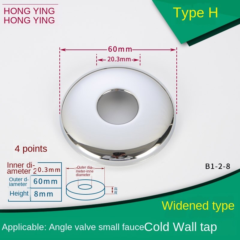 Rvs Kraan Decoratieve Cover Verhogen Met Hoge Diepte Driehoekige Valve Douchekraan Cover: H