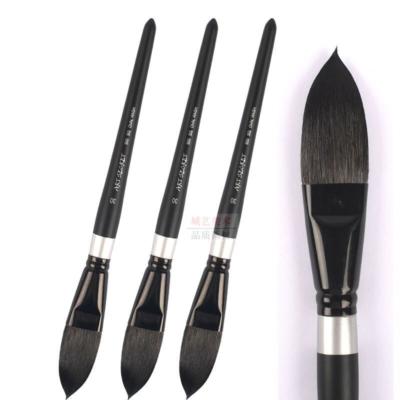 Oval lavado pelo ardilla artista acuarela cepillo pluma pincel lengua de gato pincel de arte pintura arte suministros