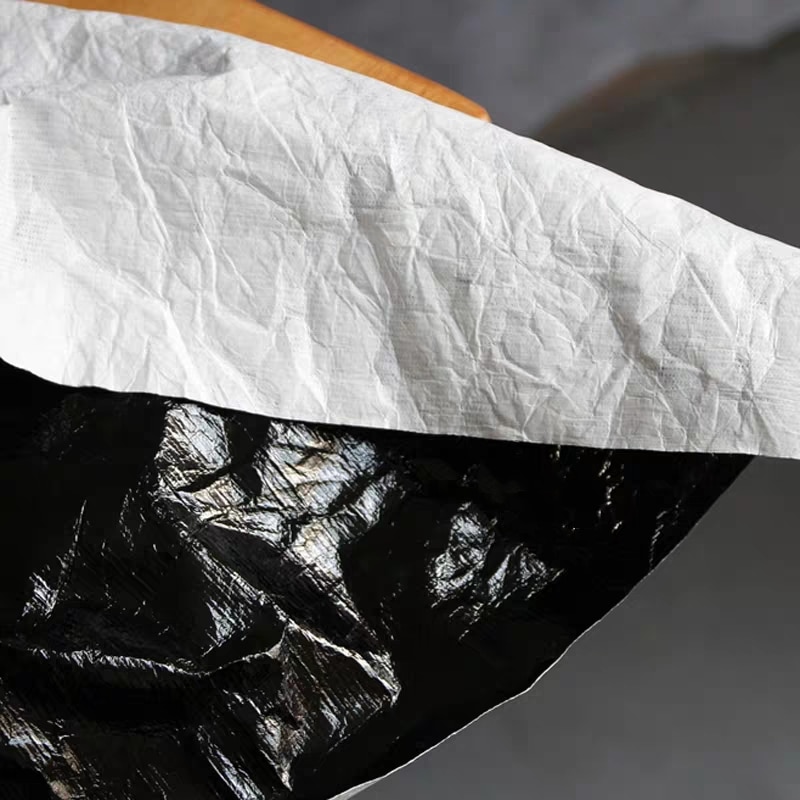 Soft coated Tyvek Washing breathe paper Bright black Tearing Resistant Waterproof DIY bags garment Craft Paper Fabric