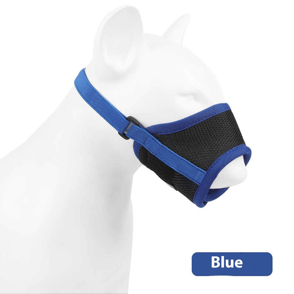Comfortable Breathable Adjustable Dog Muzzle Anti-Bite Anti-Eating Pet Muzzle for Small Medium Large Dogs Allows Drinking: XL / Blue