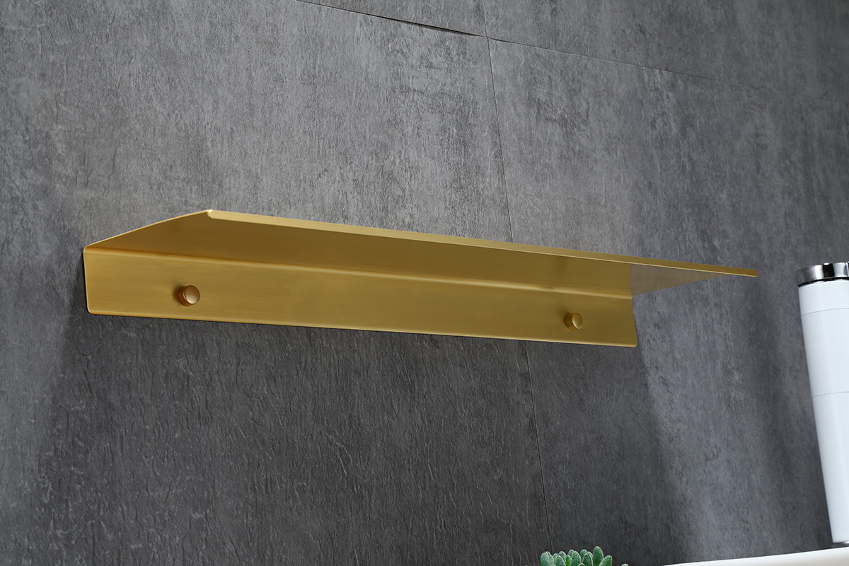 Mensola da bagno in metallo dorato spazzolato, portaoggetti da parete, lavabo, grande mensola da parete per riporre, lunghezza 30/40/50 cm