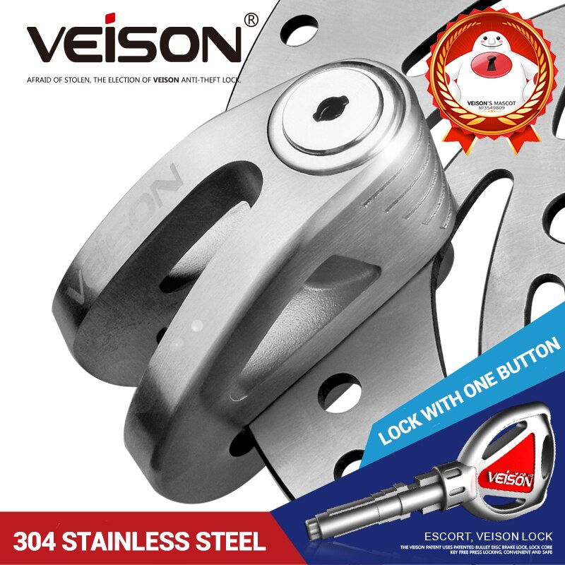 VEISON Motorrad sperren 304 Edelstahl Fahrrad Fahrrad Quad sperren Rolle Rabatt Bremse sperren Motorrad Anti-Scheren Anti-diebstahl