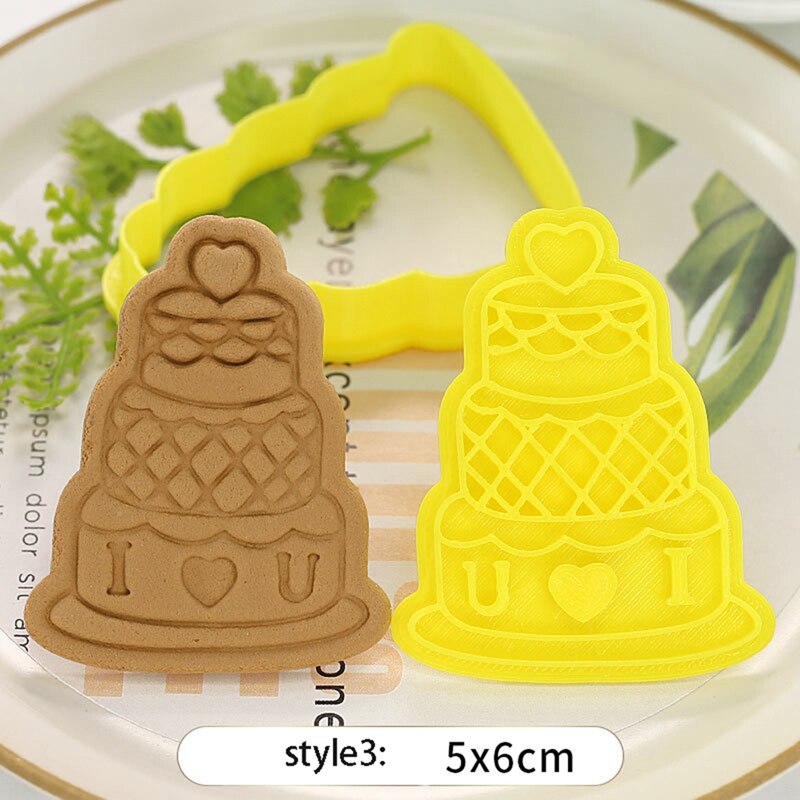 Wedding Valentine Cartoon Cookie Cutter Mould Biscuit DIY Mold angel Heart cake rose Shape Cutter Baking Tools: style 1