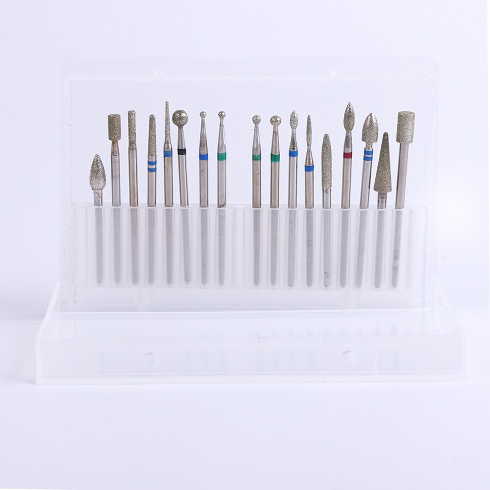 STZ 17 pcs Boor voor Elektrische Cutter voor Manicure Set Diamond Draaien Carbide Burr File Nail Boor Machine Accessoire # JG01-17
