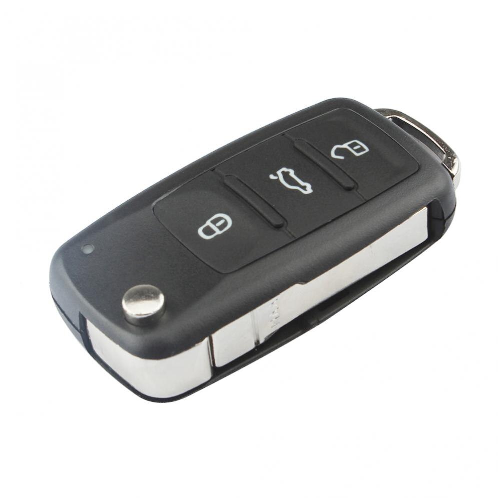 1pcs Black 3 Buttons Smart Remote Replacement Key Case No Chip with Indicator Lamp fit for Passat / Volkswagen B5