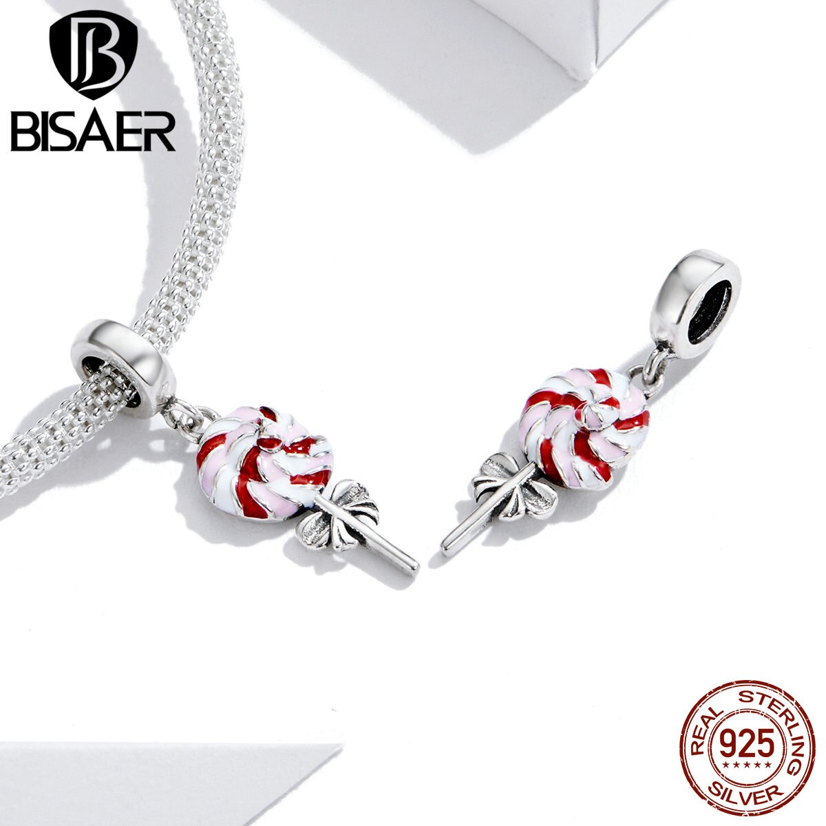 BISAER Nachmittag Tee Serie Reize 925 Sterling silber Cupcake Teekanne Lutscher Perlen Anhänger passen Original Armbänder Schmuck