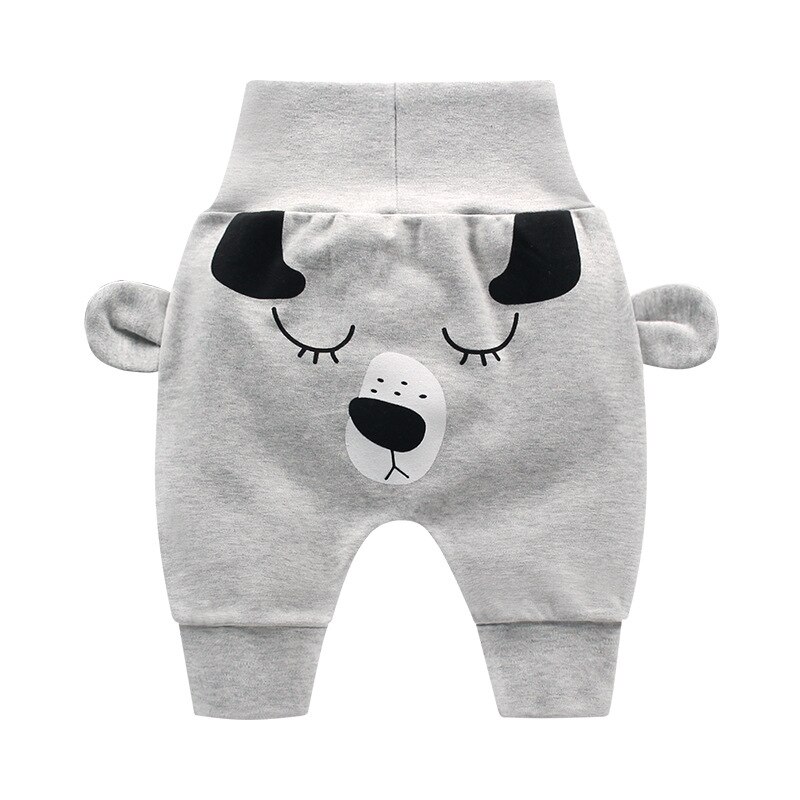 Simpatico cartone animato pantaloni a vita alta comodo cotone traspirante pantaloni larghi a matita protezione invernale pancia pantaloni per bambini