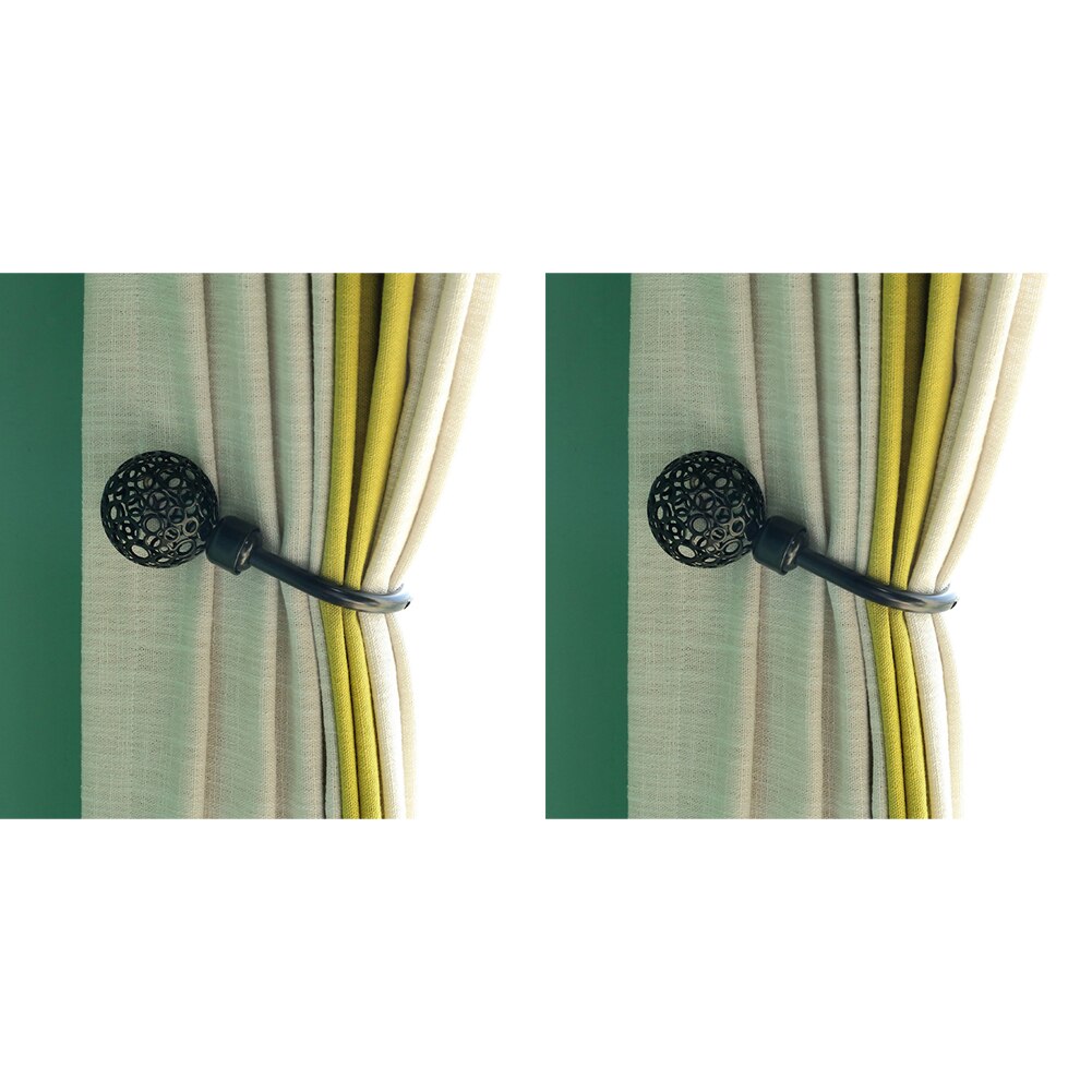 Embrasse de fenêtre à pampilles, crochet mural pour chambre à coucher avec vis, support de rideau en forme de u, décoration d'intérieur de style nordique, salon: Noir 1 / 2 pièces
