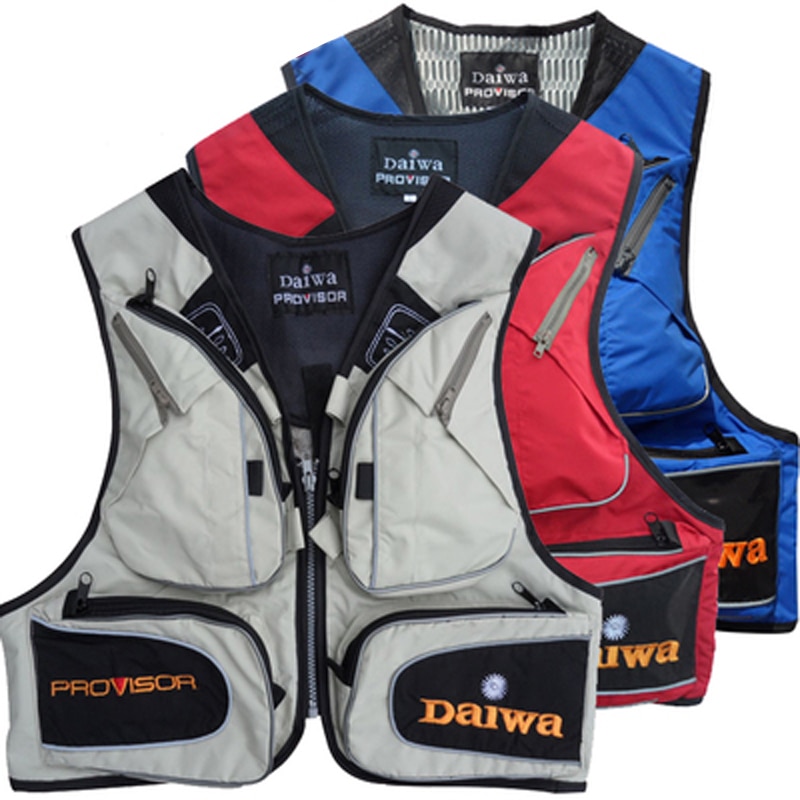 Daiwa fiskevest herre udendørs multi-lomme dawa fisketøj mandlige vest overalls bære fotograferingsveste