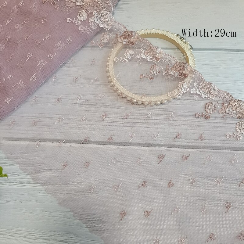 5 Yards 17-26cm Multicolor Mesh Embroidery Lace Trim Handmade DIY Needlework Sewing Doll Dress Clothing Material 150: 21 width 29cm