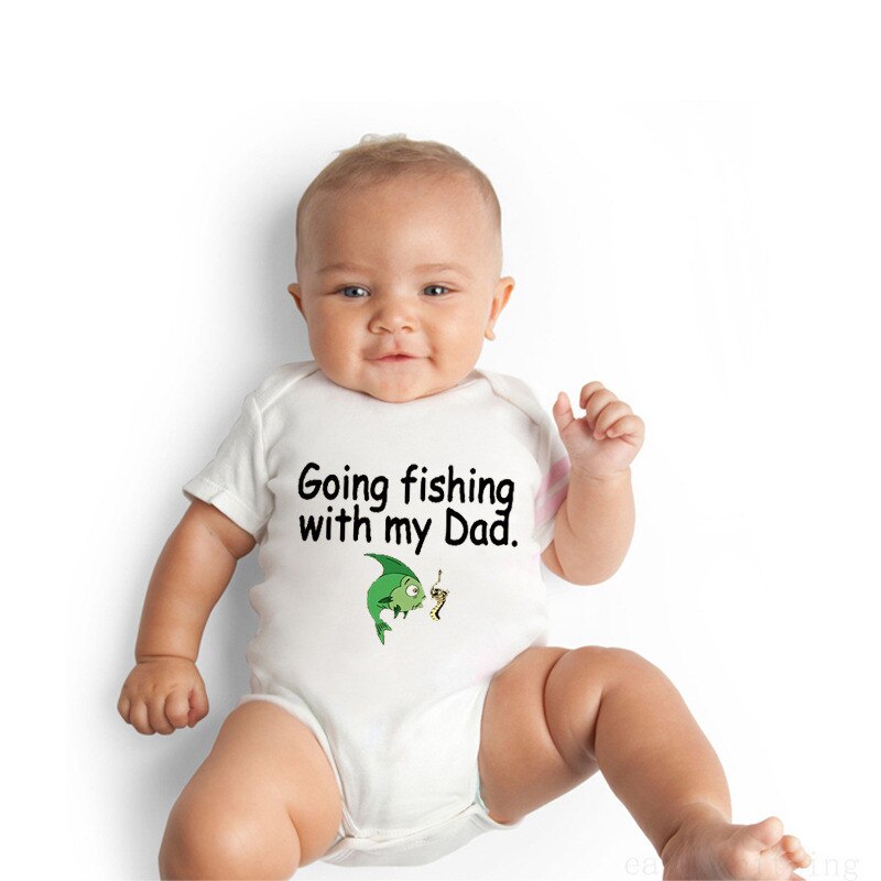 Baby Romper Newborn Going Fishing With My Dad Lett – Grandado