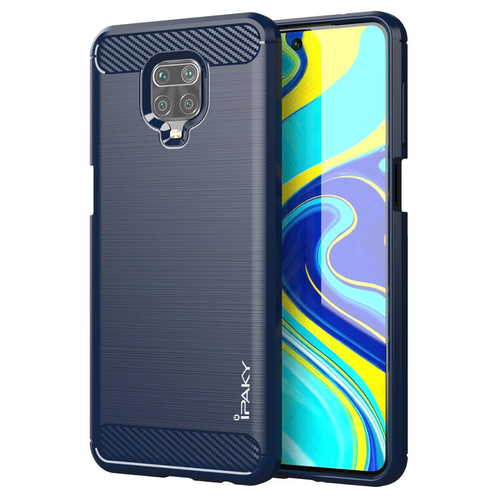 Ipaky armor telefon cover silikone cover på til xiaomi redmi note 9s 9 pro max 9 pro note 9 s note 9s 64/128 gb xiomi global bumper: Redmi note 9 / Blå