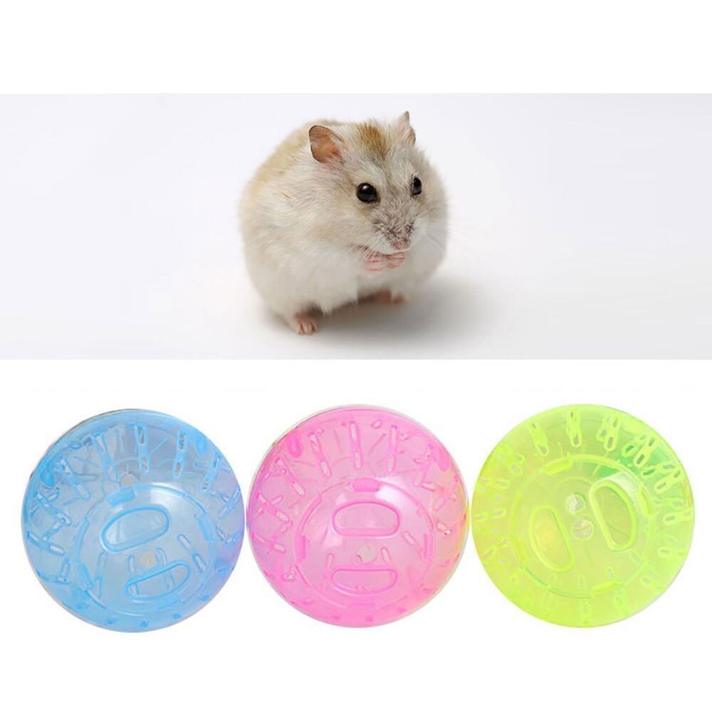 Pelota para correr de hámster transparente para mascotas, divertida rueda rodante, pelota de entrenamiento para trotar, juguete para Chinchilla, cobaya, suministros para ejercicios