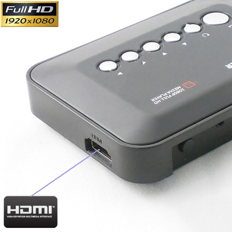 JABS USB 3.0 1080P HD Media Player For TV 2.5 Inch SATA HDD Player Support 1TB Select Time Play Function -US Plug