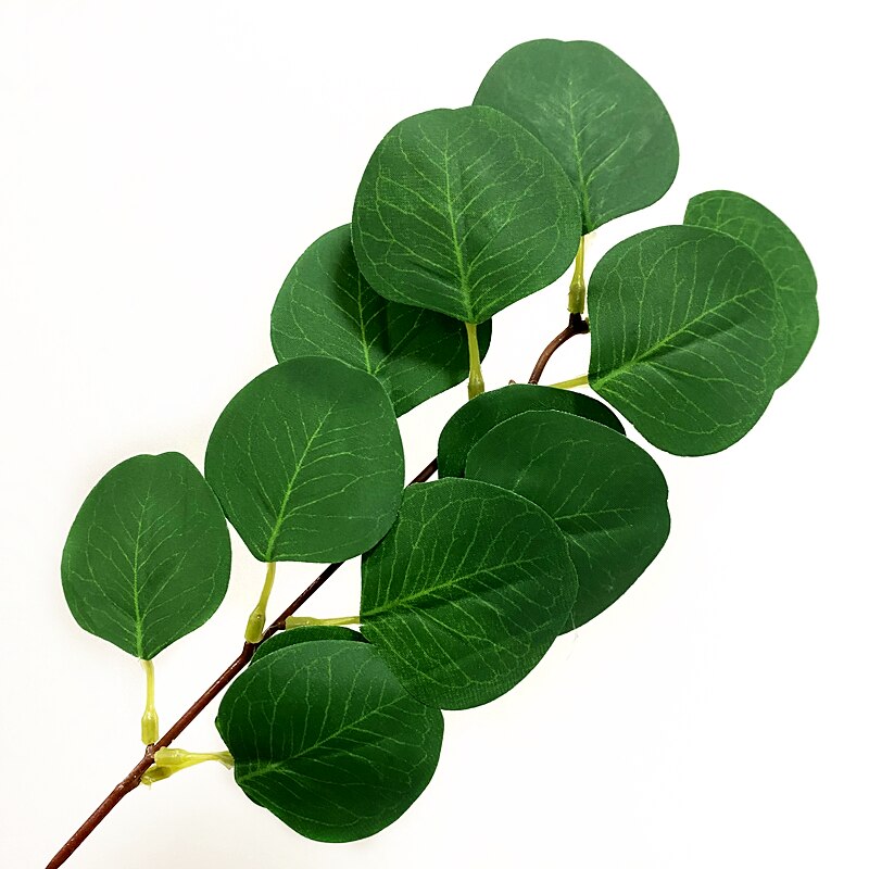 1 pçs folhas de eucalipto artificial hastes ramos eucalipto plantas artificiais para buquês de flores decoração do feriado do casamento vegetação: xdks-271