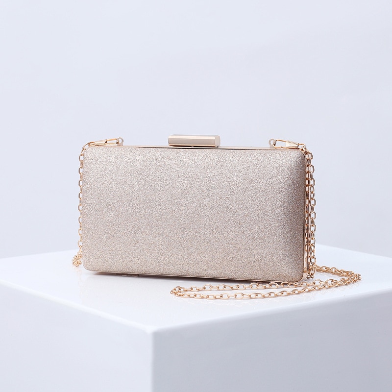 Sac de soirée bling-bling pour femme, bandoulière avec chaîne, sac à main en pu