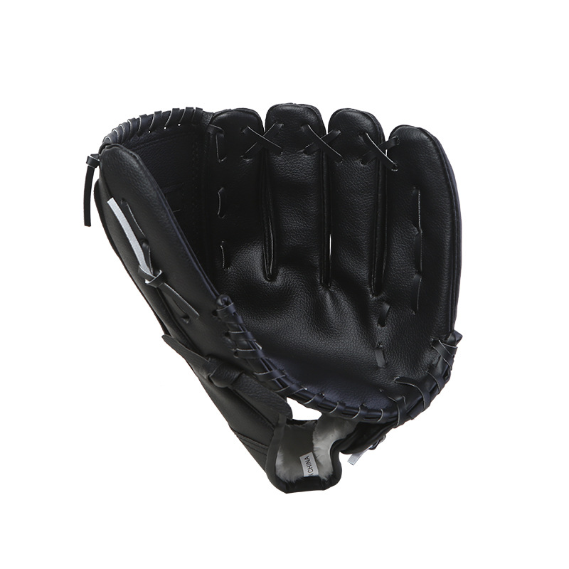 Guante de entrenamiento de béisbol para deportes al aire libre, guantes de práctica de Softball para niños y adultos, guante de béisbol y Softball Mitt -40: Black / 9.5 inch