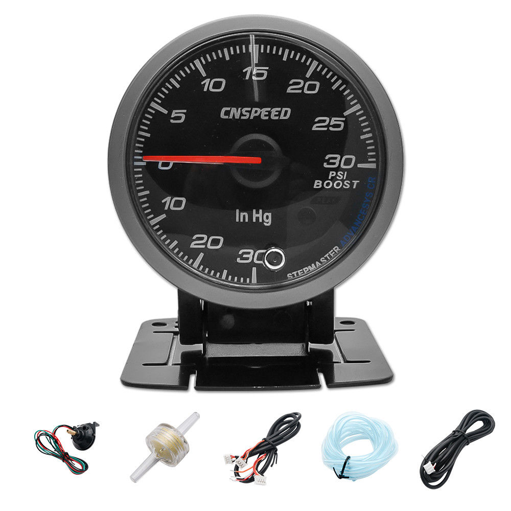 Universal 60mm LED Car Turbo Boost Pressure Gauge Meter Smoked PSI