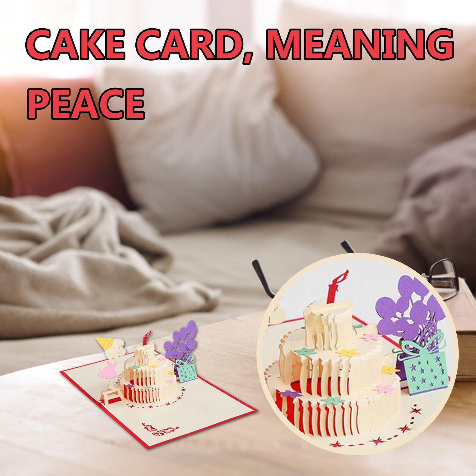 3d Pop-up Cards Birthday Card For Girl Kids Birthday Cake Greeting Card Postcards Card With Envelope Stickers#p30