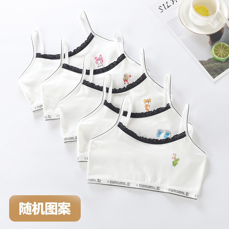 3Pcs biancheria intima per petto avvolto per ragazze adolescenti reggiseni da allenamento in pizzo nero bianco Top intimo estivo abbigliamento per bambini da 7 a 16 anni