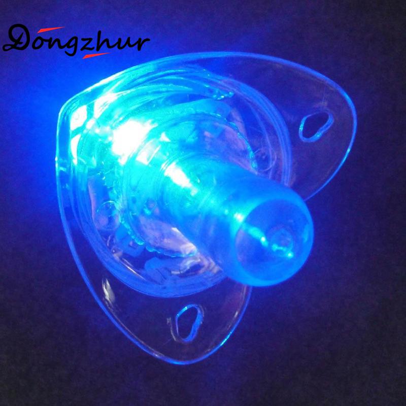 Neue Bunte Nachtlicht LED Schnuller Rave Binkie Weiches Licht Up Spielzeug Halskette Glowing Blinkende Led Whistle Nippel Spielzeug