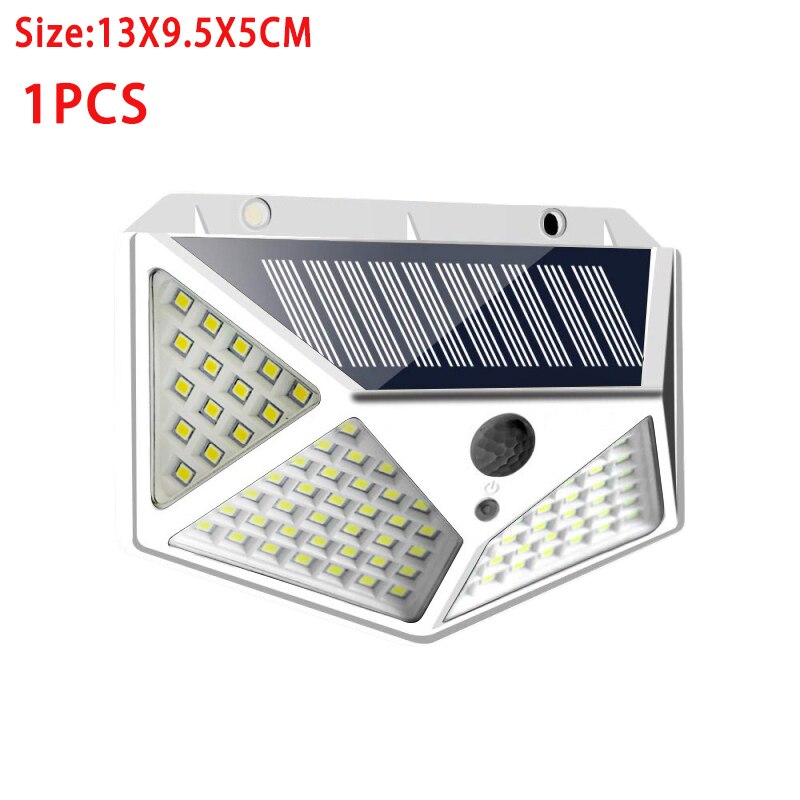 Fast Outdoor 100 LED Solar Power Four Wall Light Motion Sensor Waterproof Lamp Intelligent Light-sensing Control Light: 1pcs