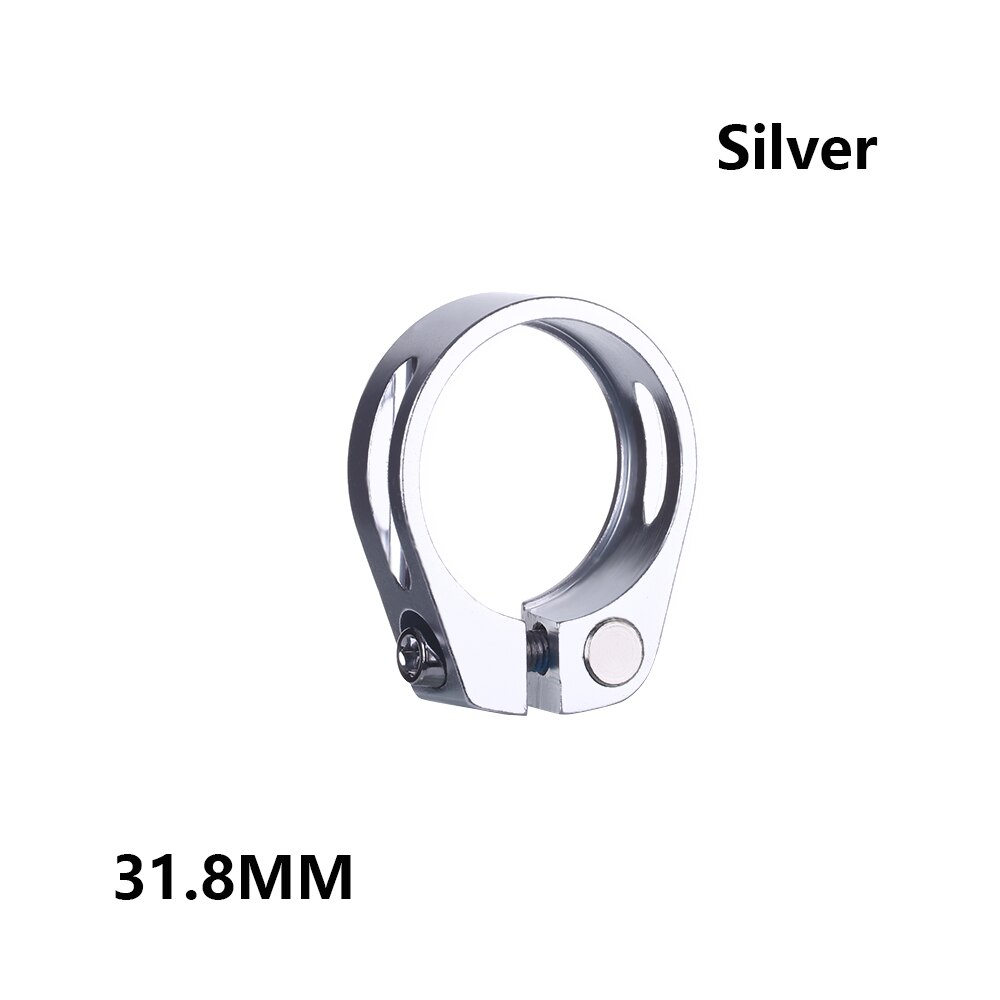 1PC Bike Alloy Tube Clip Quick Release Seatposts Clamp Saddle Bicycle Retaining Bolt Cycling Fixed Repair Part Seatposts Clamp: Silver 31.8MM