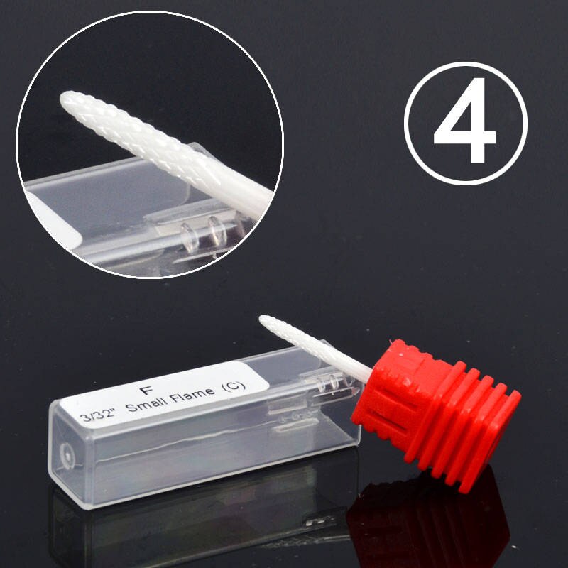 LCJ 7 tipos broca de clavo de cerámica de gama alta 3/32 "brocas rotativas para taladro de manicura eléctrica uña Accesorios: 4
