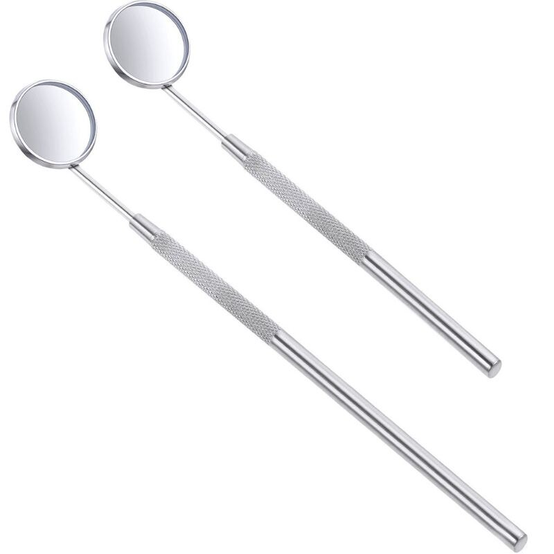 Afneembare Rvs Dental Inspectie Mini Mond Spiegel Tanden Cleaning Tools Non-Slip Handvat Tandarts Oral Instrument 40JC