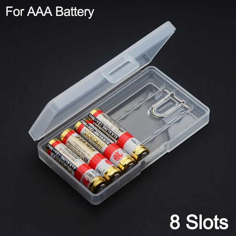 2 4 8 Slots Aa Aaa Plastic Batterij Houder Opbergdoos Batterij Case Cover Voor Aa Aaa Oplaadbare Batterij Container organizer: For 8x AAA