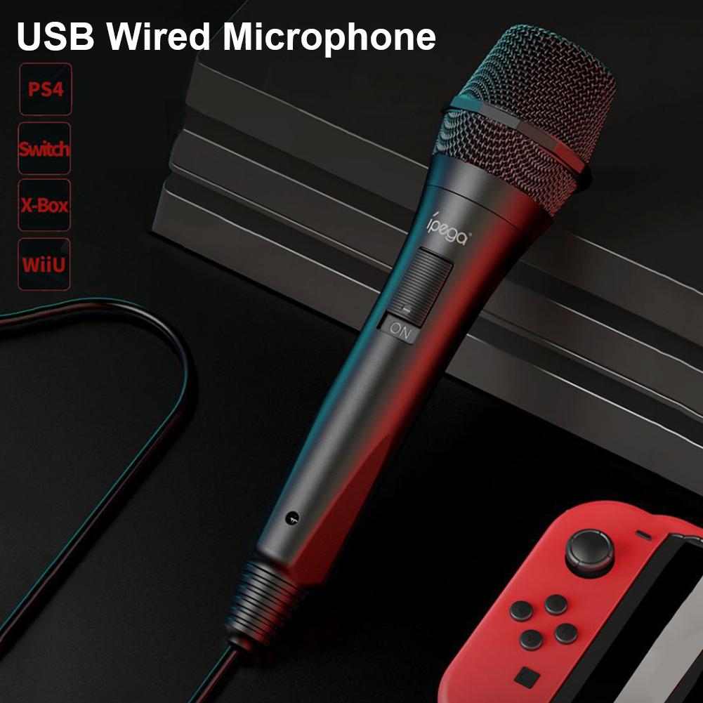 Professionele Karaoke Microfoon Usb Bedrade Luidspreker Draagbare Microfoon Ergonomische Mic Voor Nintend Schakelaar PS4 Voor Pc