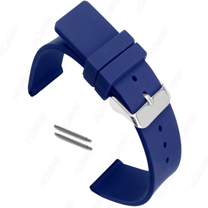 Correa de silicona para reloj de 14mm, 16mm y 18mm, correa de repuesto Universal para reloj para mujer y hombre, pulsera resistente al agua, accesorios para relojes: GREEN BLUE / 16 mm